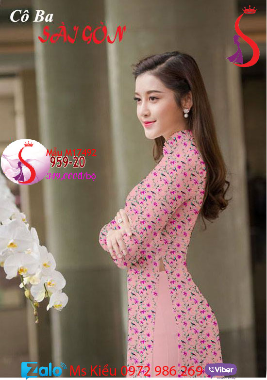 Vải Áo Dài Đẹp Hoa Nhí Mẫu M17492