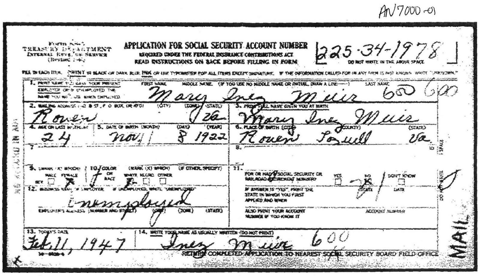 Tangled Roots and Trees Social Security Applications and Claims Index
