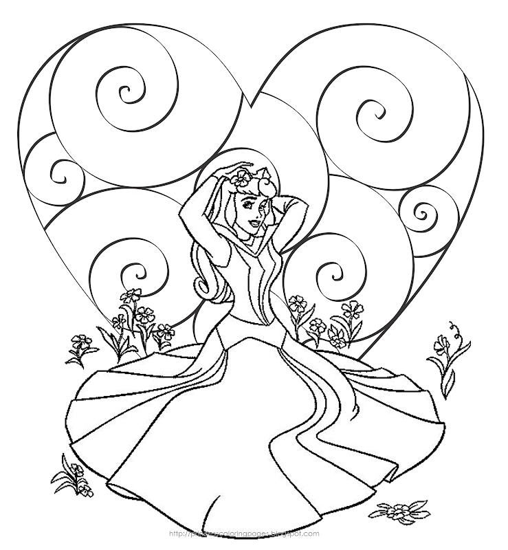 valentine princess coloring pages - photo #2
