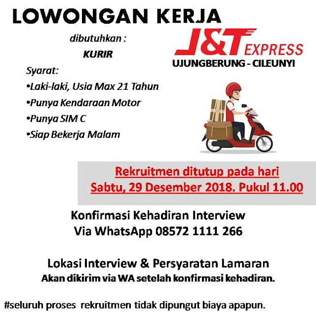 lowongan kerja KURIR J&T Express Bandung
