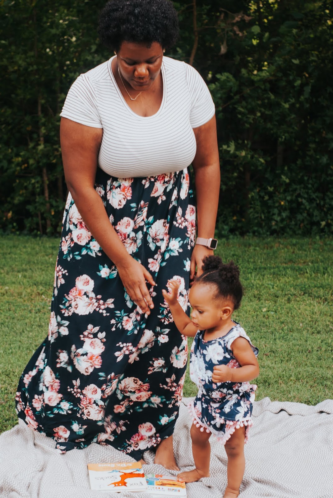 A mommy and me outfit post featuring PinkBlush Maternity.