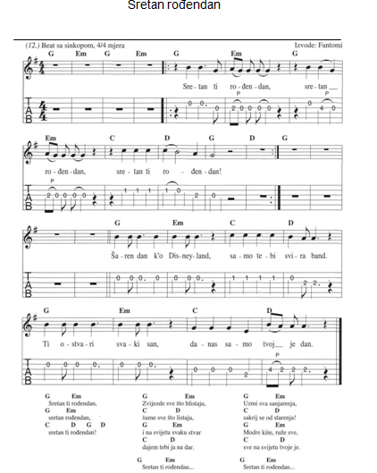 Cestitke Za Rođendan 2018 Note Za Pjesmu Sretan Rođendan