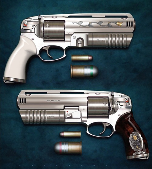 454 Magnum Revolver With 30mm Grenade Launcher
