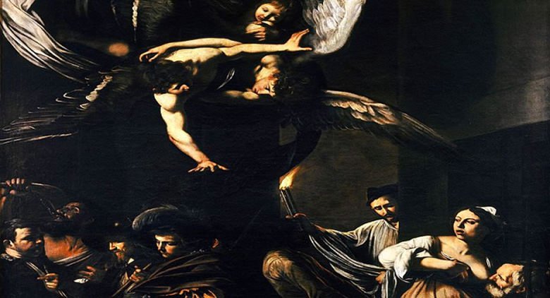 Caravaggio Sette opere di Misericordia SINGLE CANVAS WALL ART Print 