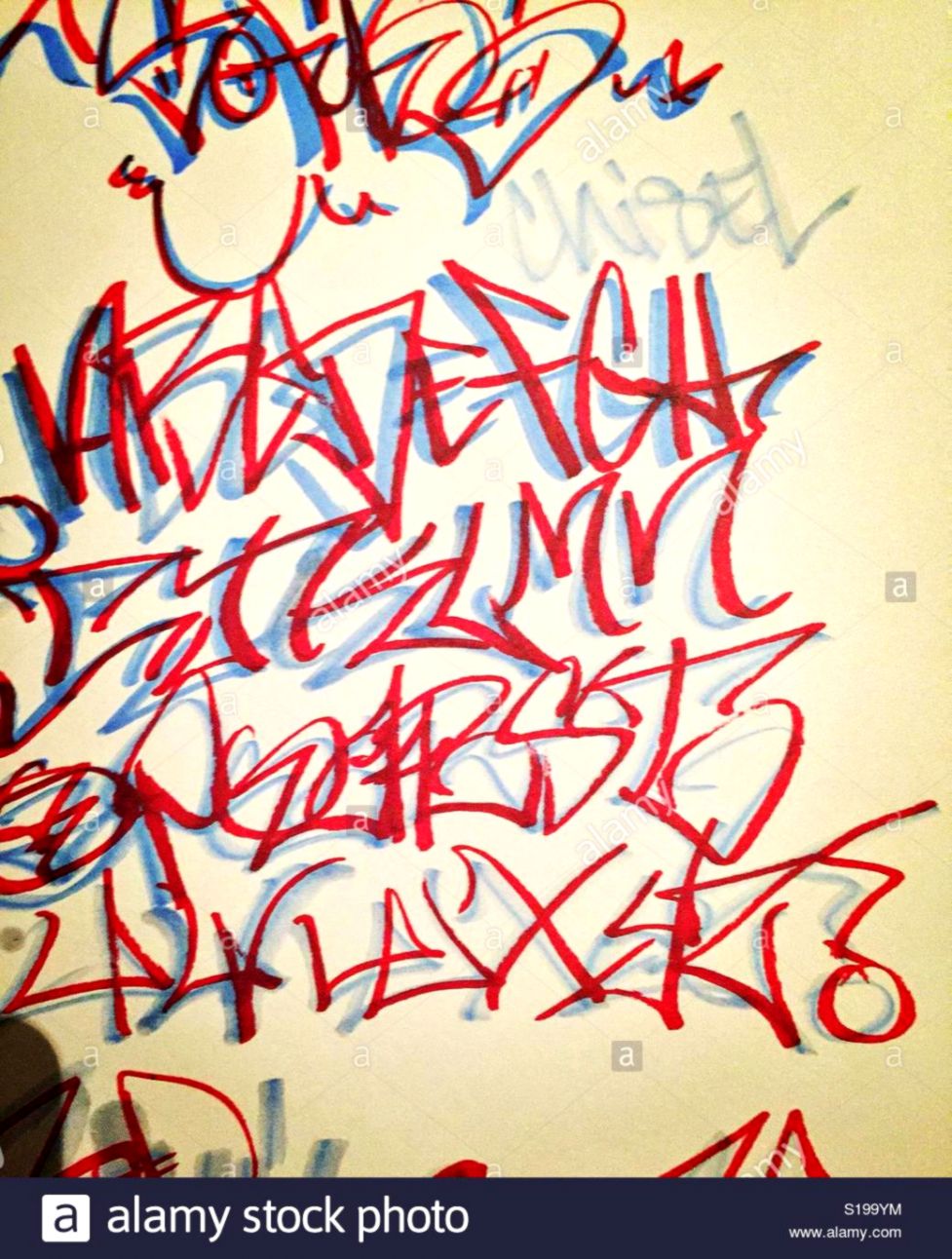 Graffiti alphabet red and blue 3D Stock Photo 310606680 Alamy