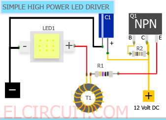 Simple 10W High Power LED Driver Circuit - Electronic Circuit