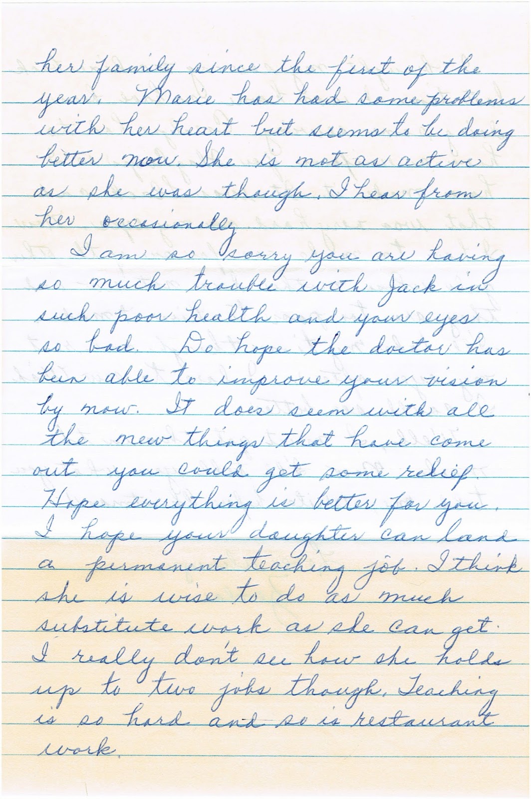 Zemla Griffith letter to Rubie Davis sixty four years after they both graduated high school