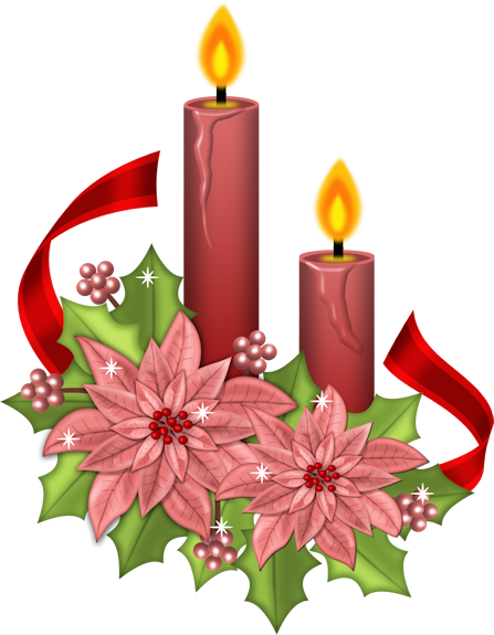 Imágenes y gifs de Navidad: Velas de Navidad con flores