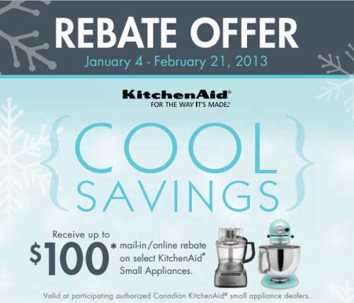 Canadian Daily Deals KitchenAid Rebate Offer Receive Up To 100 Mail 