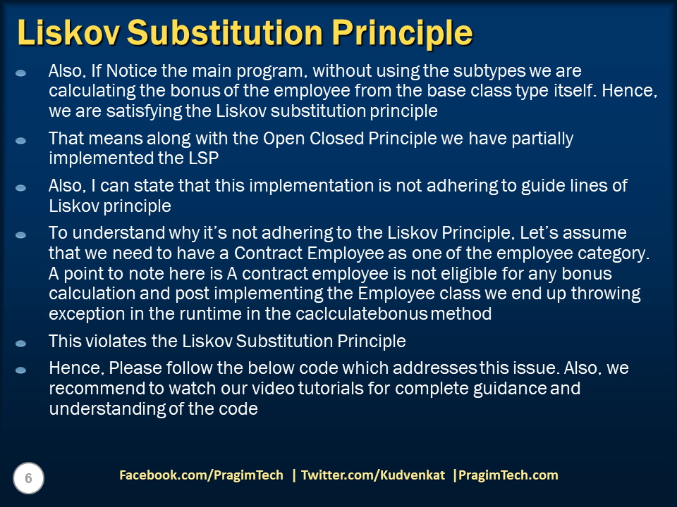 Sql server, .net and c# video tutorial: Liskov Substitution Principle ...