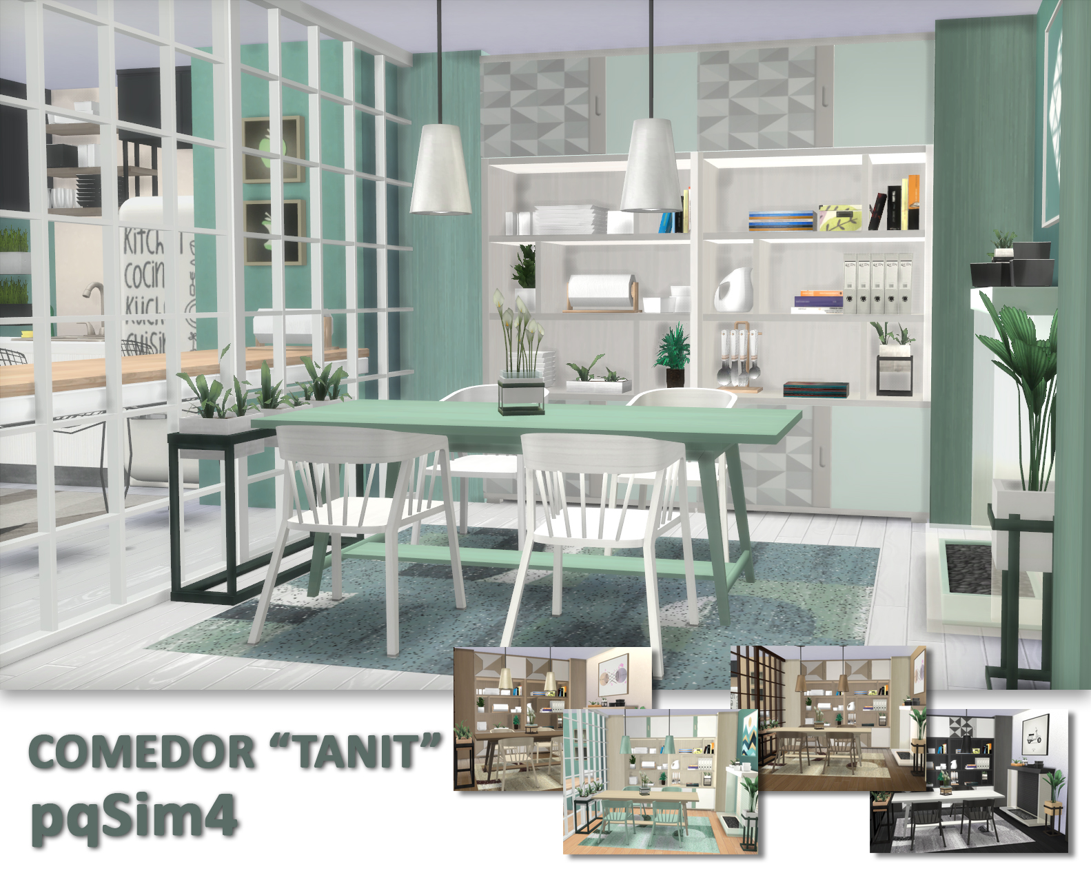 Sims 4 CC's The Best Dining Room “Tanit” by pqSim4