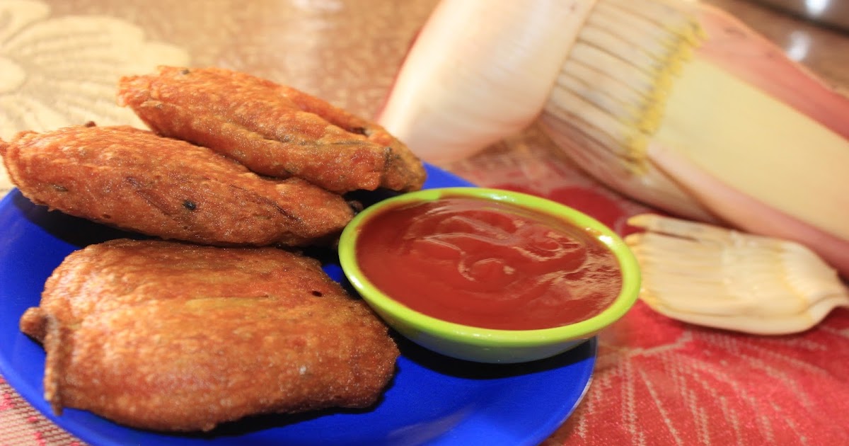Ghar Ka Khana Banana flower fritters or Mochar Bora (in Bengali)