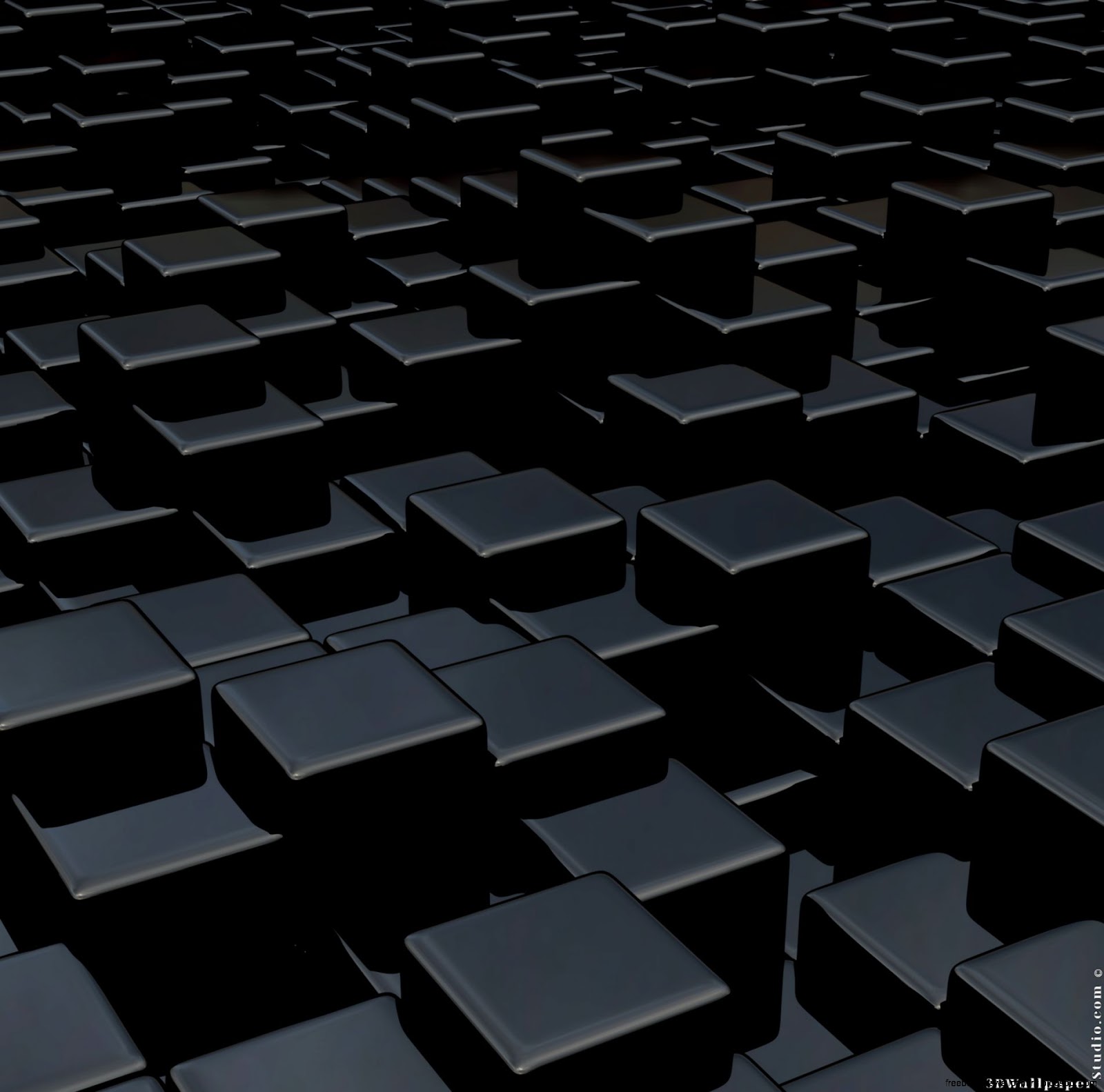 Black cube world wallpaper in 2048x2048 screen resolution
