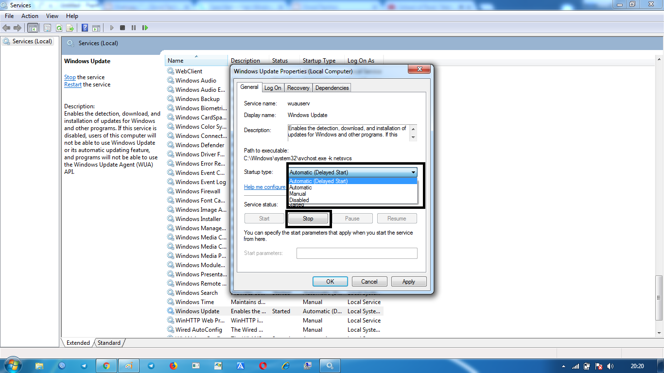 Window update link. Window update link