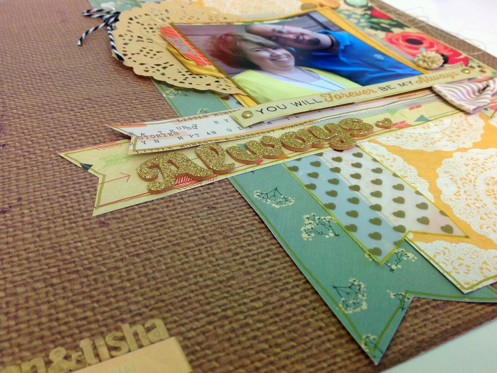 Tisha's Scrappy Heart Fancy Pants DesignsBurlap & Bouquets Layout
