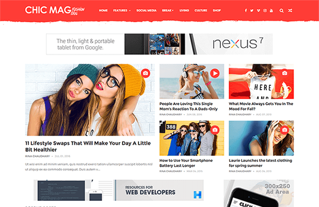 ChicMag Fashion & Lifestyle Personal Blogger Template