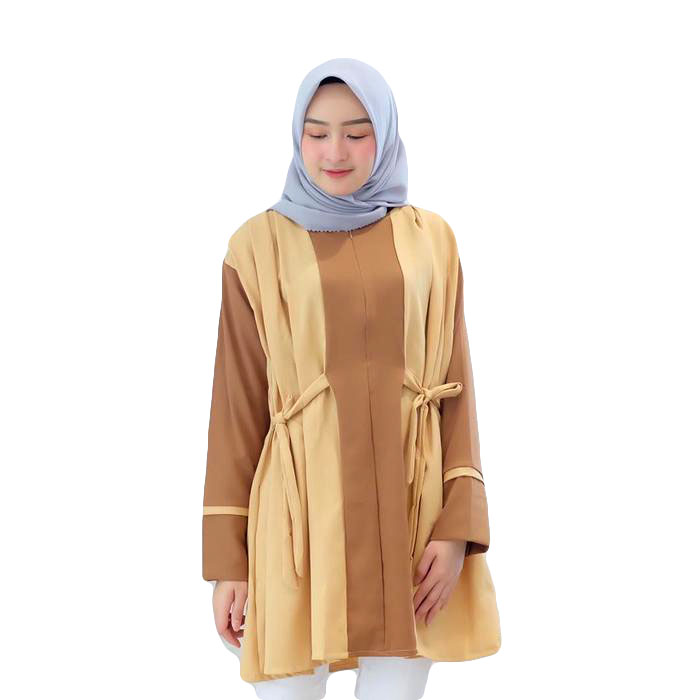 Dress Tunik Atasan Wanita Minimalis - Mocca-Kuning