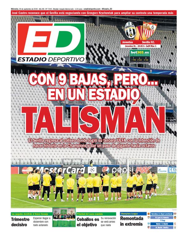 Sevilla, Estadio Deportivo: "Con 9 bajas, pero... en un Estadio Talismán"