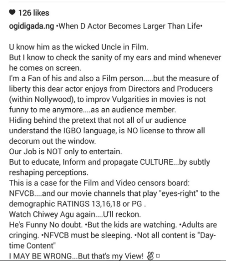 Gideon Okeke calls out veteran actor, Chiwetalu Agu for his use of ...