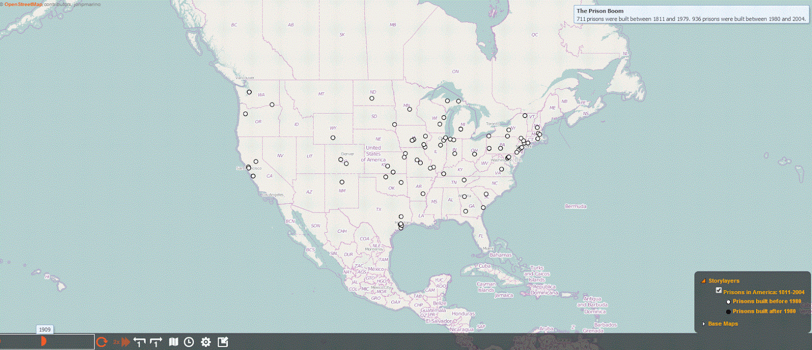 Visualizing the Prison Boom: A Time-Lapse Map of Prison Construction in ...