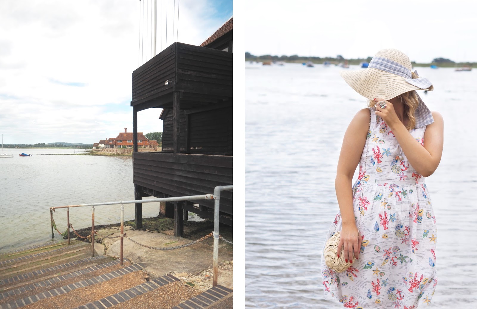 Seaside Prints Outfit, Summer Lookbook, Katie Kirk Loves, UK Blogger, Fashion Blogger, Style Blogger, Outfit of the Day, Aspire Style, Cath Kidston, Lobster & Shells, Cath Kidston Lobster & Shell Print Dress, Moshulu Shoes, Summer Style, Bosham Harbour, West Sussex