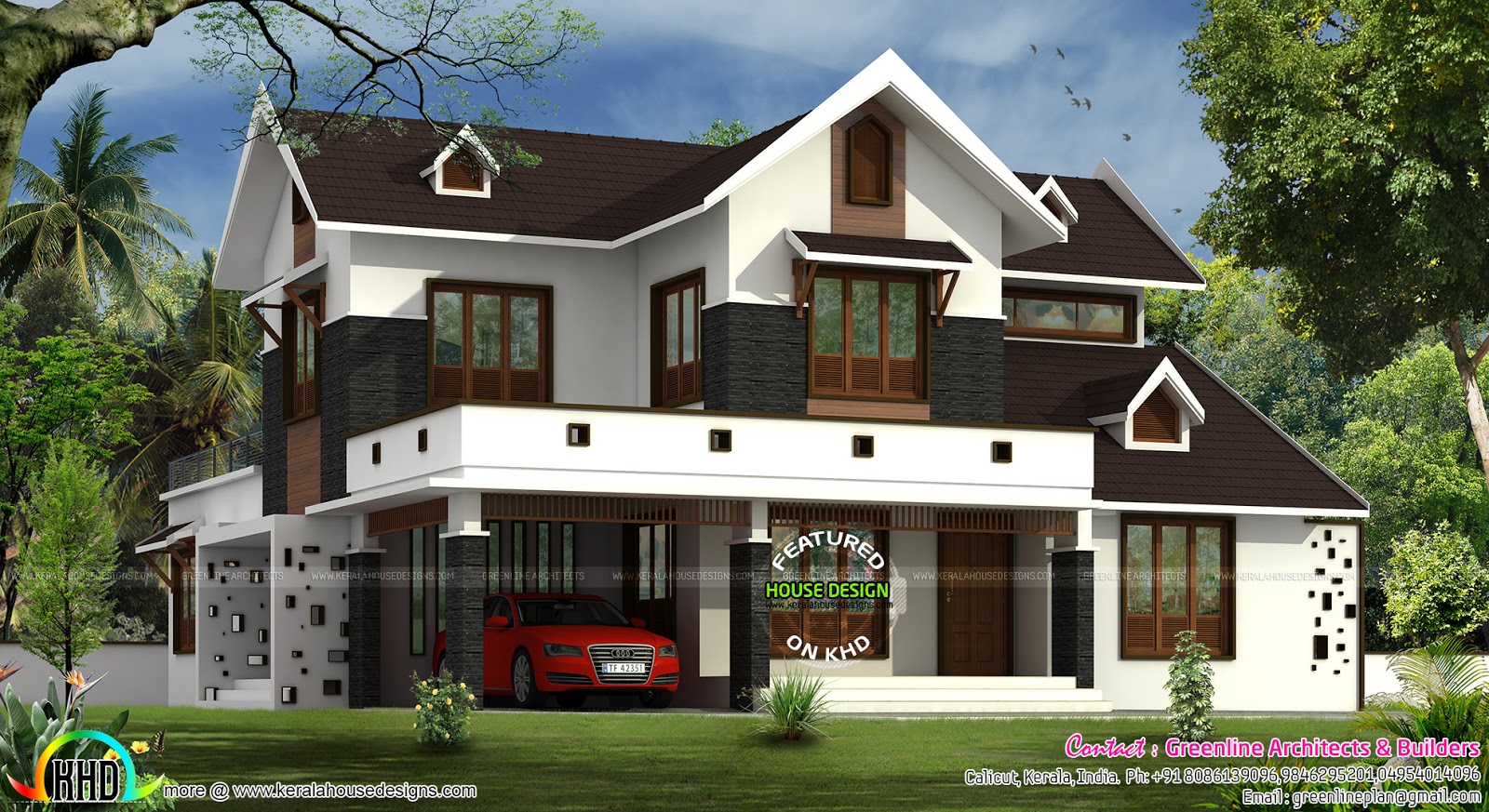Cute Modern Home With Dormer Windows Kerala Home Design And