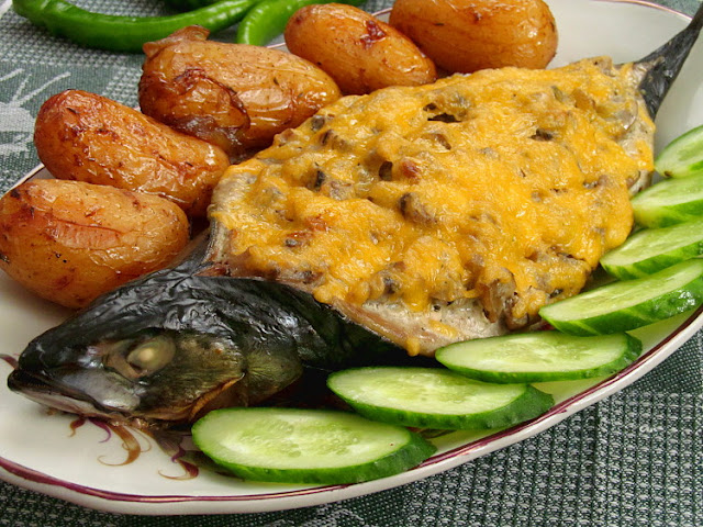 Скумбрия "Праздничная" фаршированная грибами