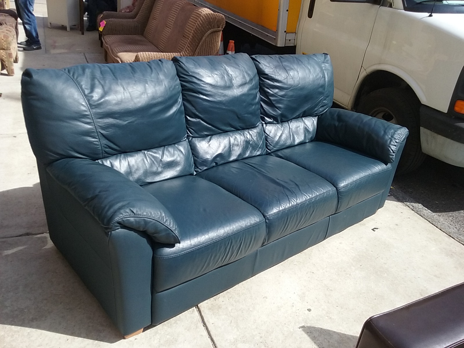 navy leather sofa set