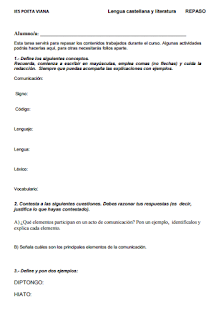 1º ESO LENGUA CUADERNO DE REPASO PARA VACACIONES