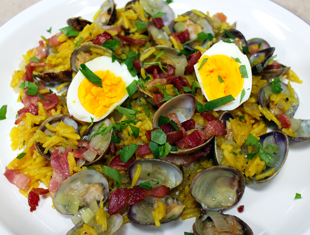 In My Caravan Kitchen Clam and Bacon Kedgeree