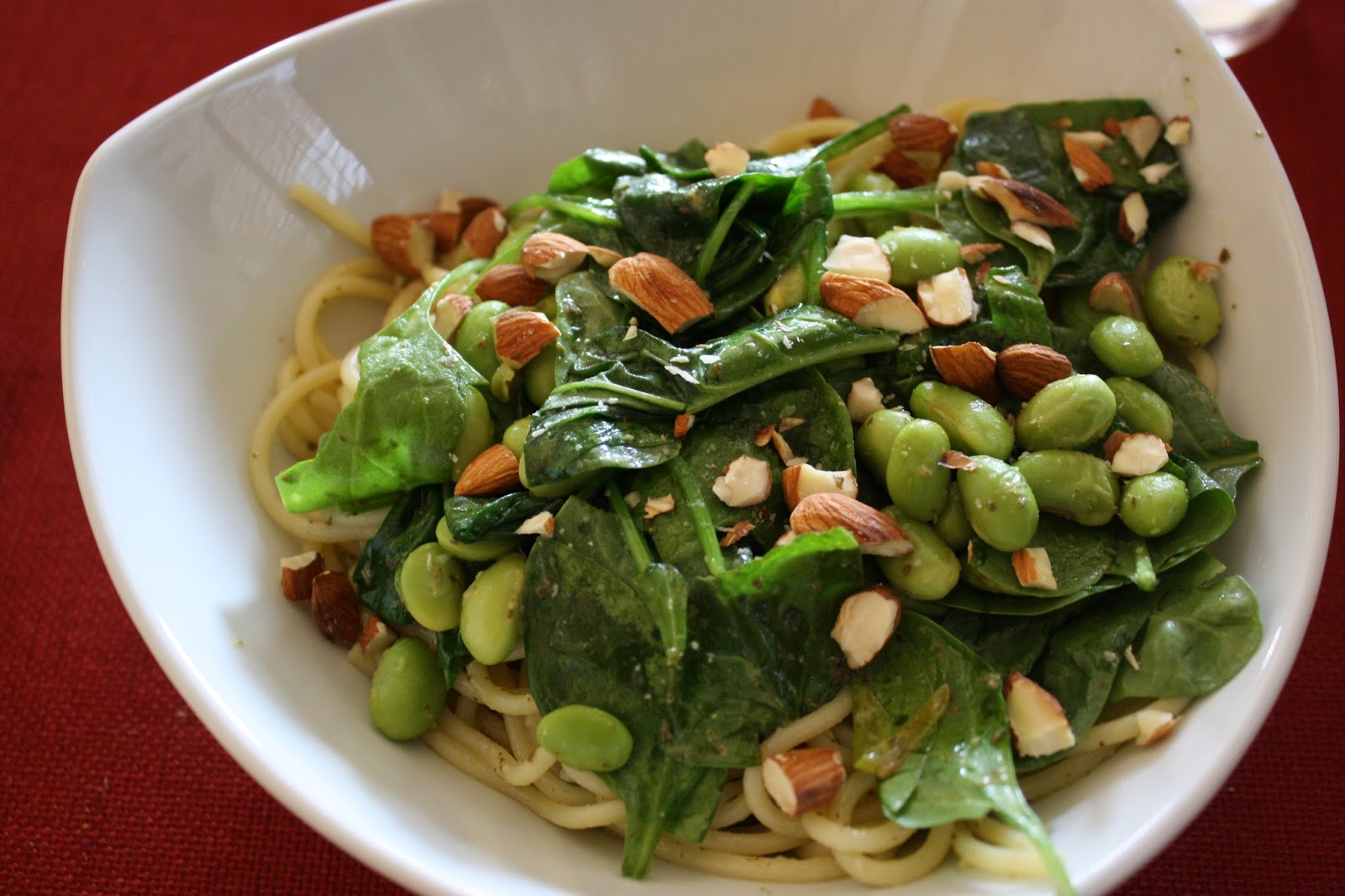 LactoseFree Girl Lemony Pesto Pasta with Edamame and Almonds
