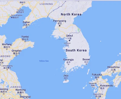 Gambar peta Korea Selatan dengan negara tetangga