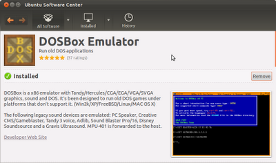download dosbox from ubuntu software centre