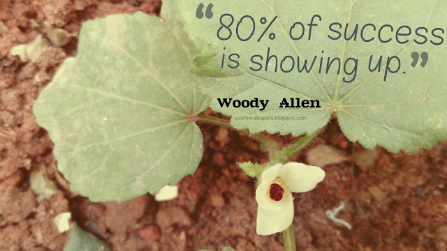 Image -   80%  of  success  is  showing  up. - Woody  Allen