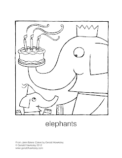 Picture of Happy Elephants from Happy Silly Animal Coloring Fun PDF Download