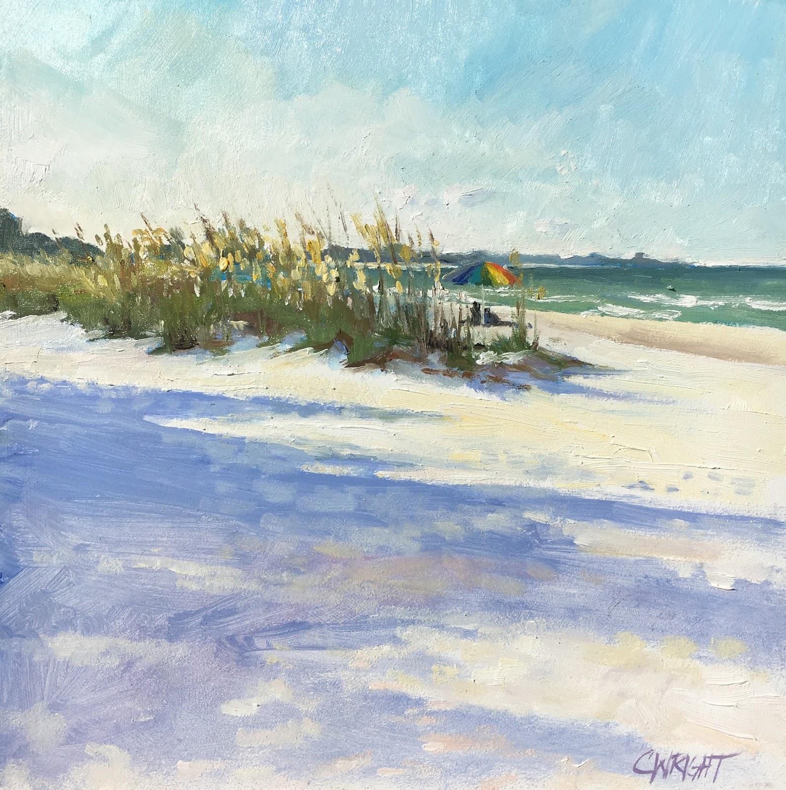 CoryWrightArt: First Umbrella on the Beach