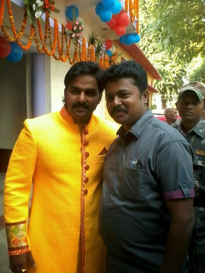 pawan singh with Brother at tilak Ceremony photo