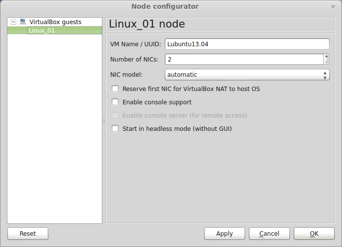 virtualbox network settings for gns3