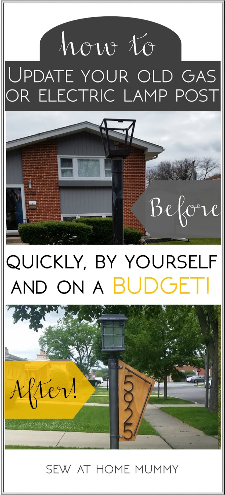 Sew At Home Mummy Easy Diy Gas Or Electric Lamp Post Solar Conversion Plus Tips And Tricks On Ing A Light Electric Lamp Post Solar Conversion, Solar Lamp Post With Address Marker
