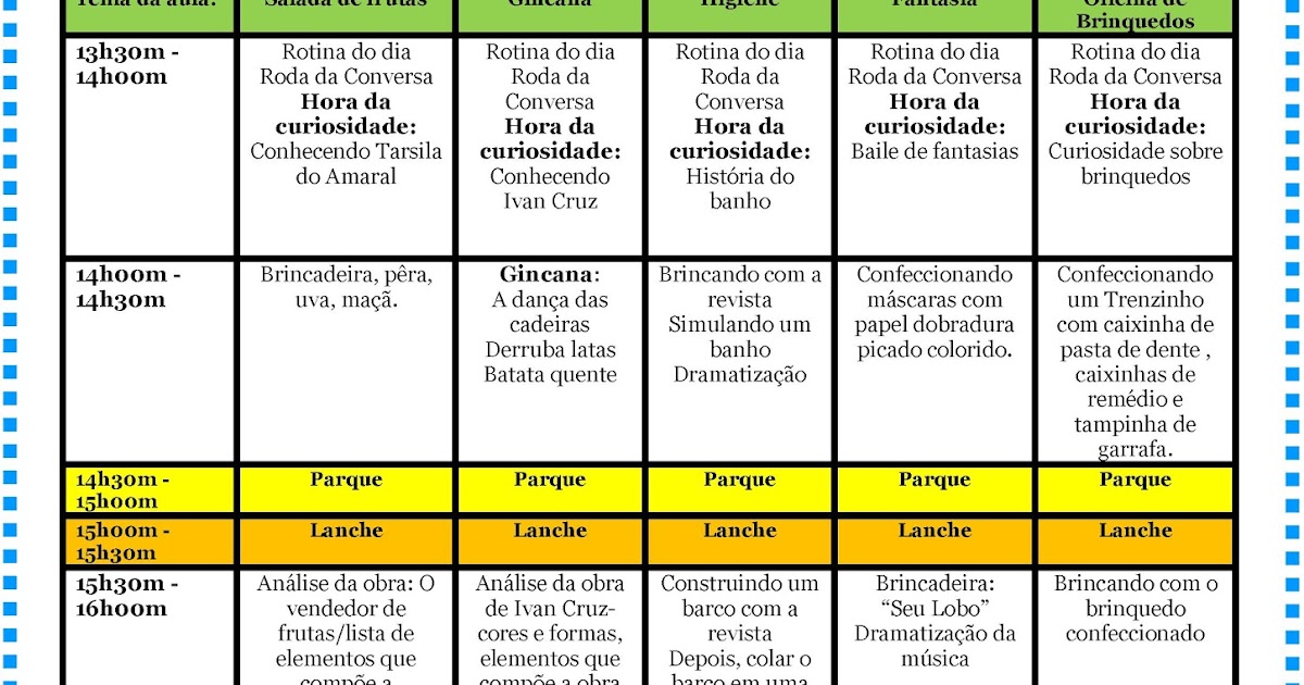 Modelo De Planejamento Semanal Ensino Fundamental Vários Modelos 6572