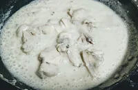 Chicken cooking in White Paste Food Recipe Dinner ideas