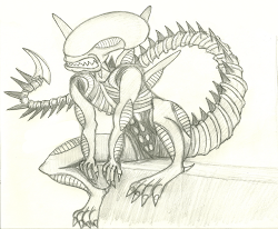 sketch xenomorph alien rohrer mighty sketches paintingvalley sk