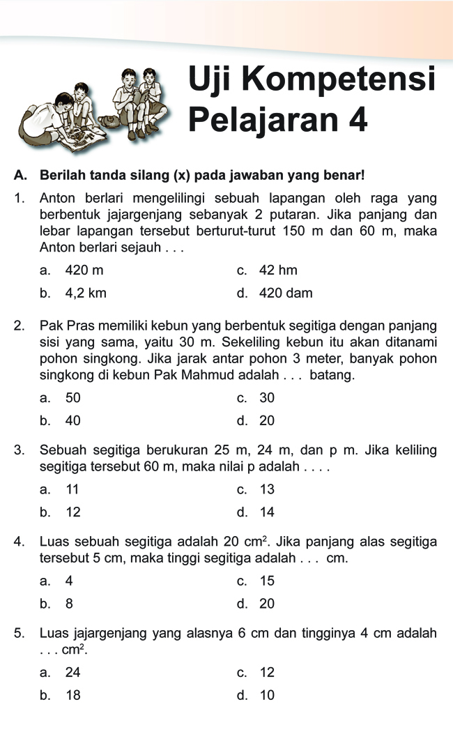 Kumpulan Soal Matematika: Soal Ulangan Harian Matematika Kelas 4 SD Bab