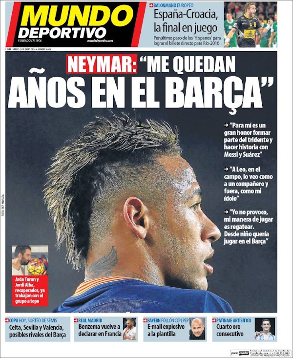Neymar, Mundo Deportivo: "Me quedan años en el Barça"