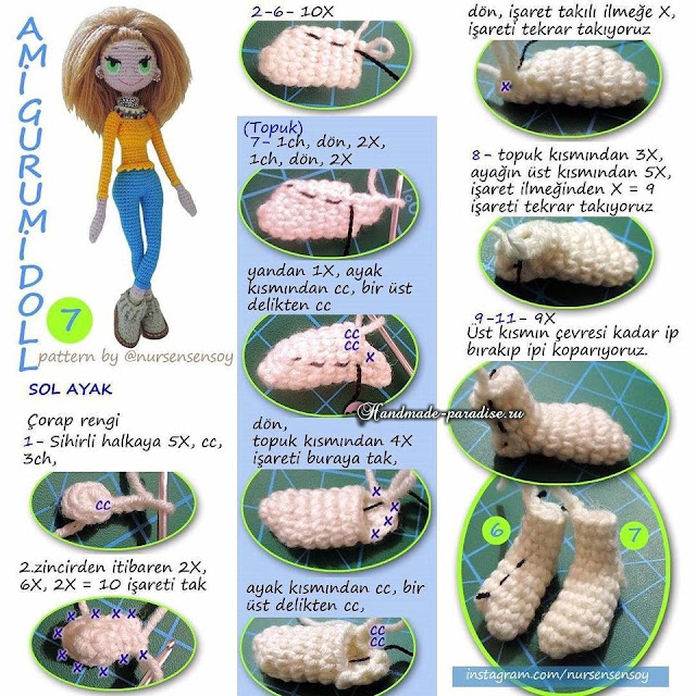 Amigurumi. Tığ işi Fashionista Bebeği (12)