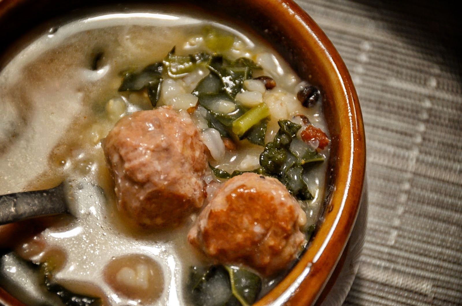 Spicy Turkey Sausage Soup with Kale & Rice | Cheesy Pennies