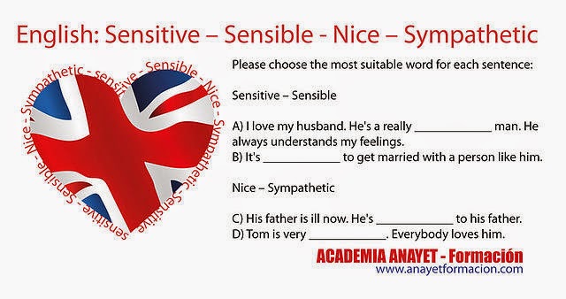 INGLES- False friends- Sensible Sensitive Nice Sympathetic