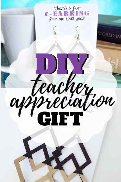 Create your own teacher appreciation gift with these fun earring cards cut on a cutting machine.