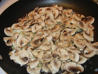 mushrooms in a pan with butter 