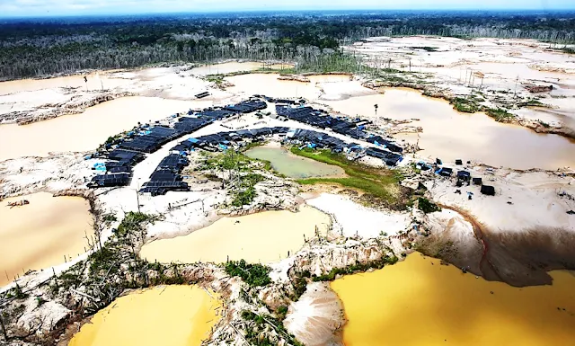 Minería en  La Pampa en la Amazonía